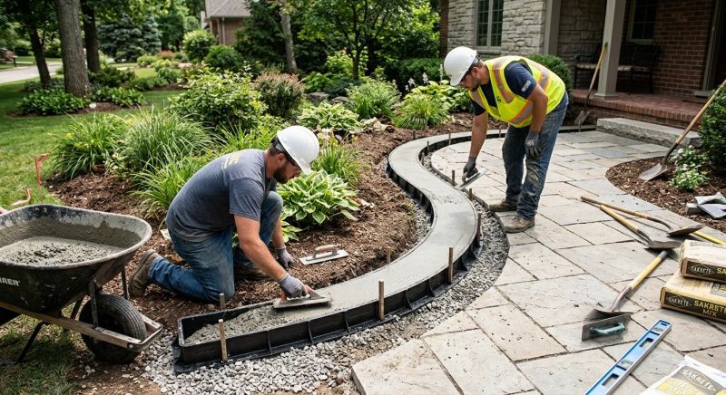 Cement Border Installation